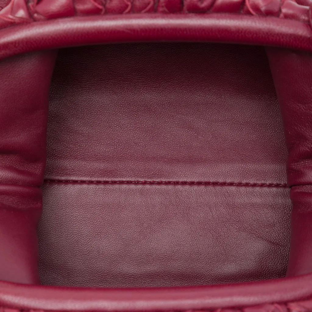 Bottega Veneta Nappa Intrecciato The Mini Pouch Crossbody Red Leather Very good - Model View