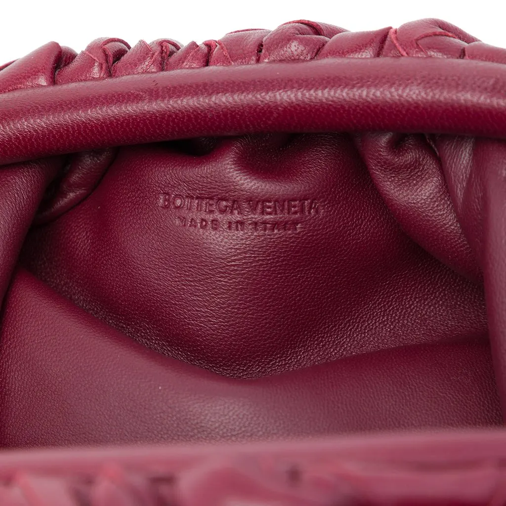 Bottega Veneta Nappa Intrecciato The Mini Pouch Crossbody Red Leather Very good - Box View