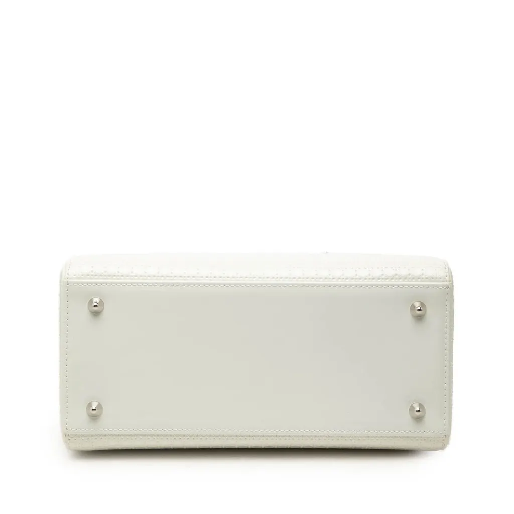 Dior Medium Patent Microcannage Lady Dior White Leather Very good - Inside View