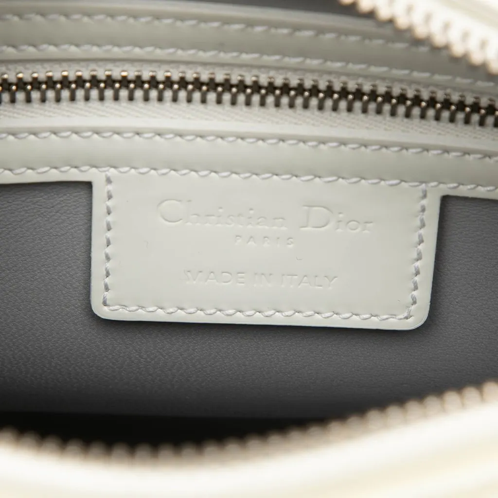 Dior Medium Patent Microcannage Lady Dior White Leather Very good - Box View