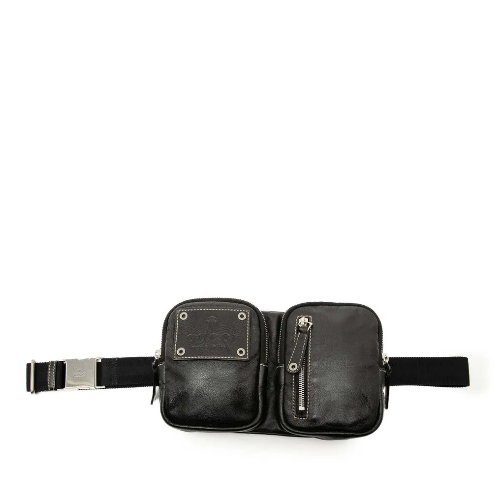 Gucci Leather Hysteria Belt Bag Black Leather Very good - Front View