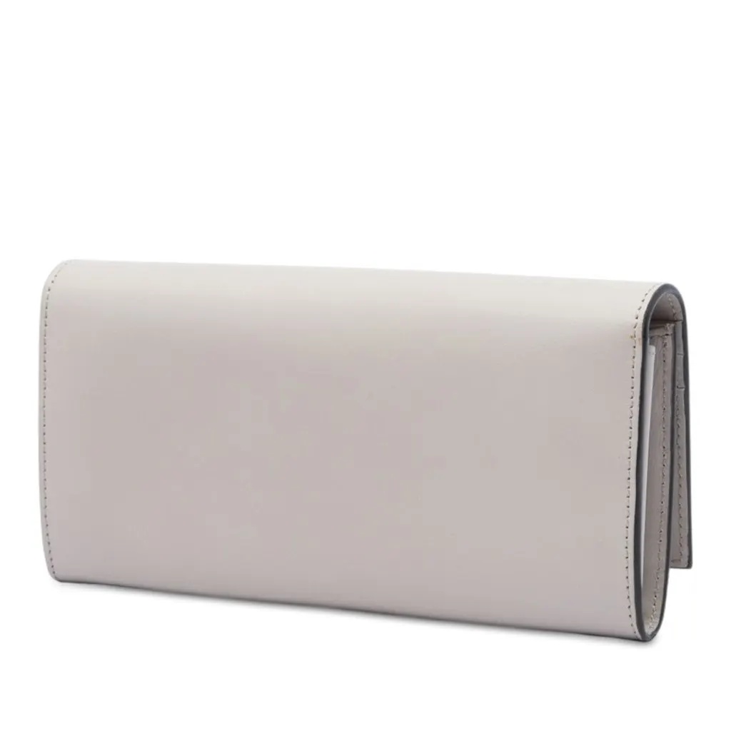 Fendi Leather Studded Faces Wallet on Chain Beige Leather Very good - Back View