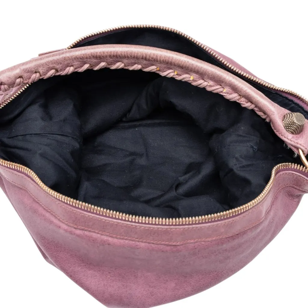 Balenciaga Lambskin Motocross Giant 21 Day Shoulder Bag Purple Leather Very good - Model View