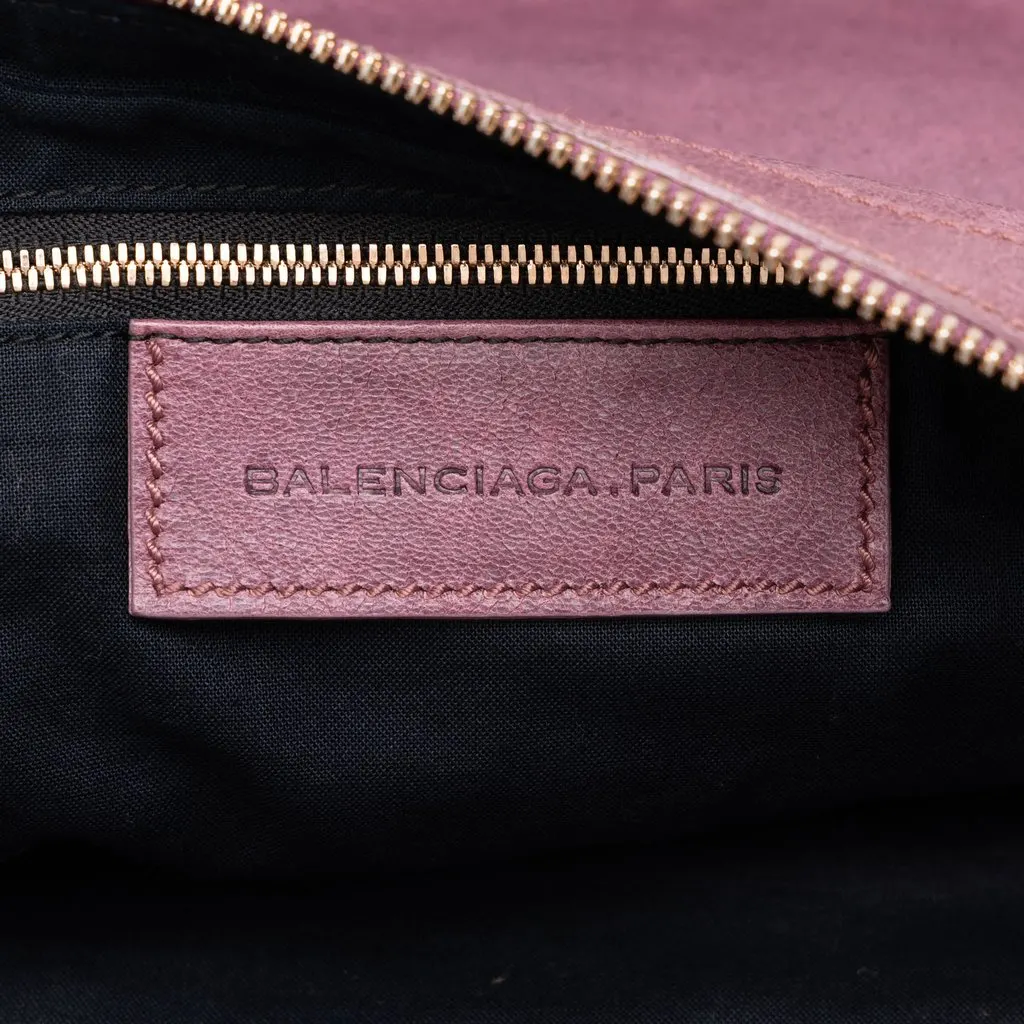 Balenciaga Lambskin Motocross Giant 21 Day Shoulder Bag Purple Leather Very good - Box View