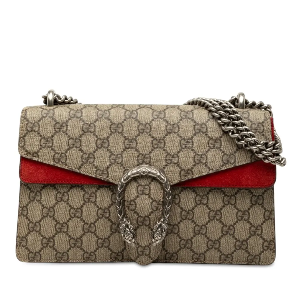 Gucci Medium GG Supreme Dionysus Shoulder Bag Beige Very good - Front View