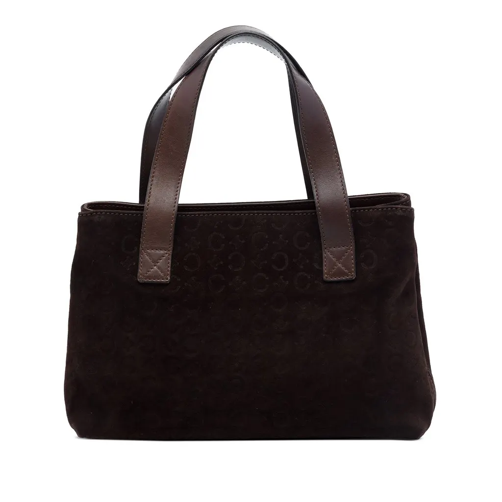 Celine C Macadam Suede Handbag Brown Leather Very good - Front View