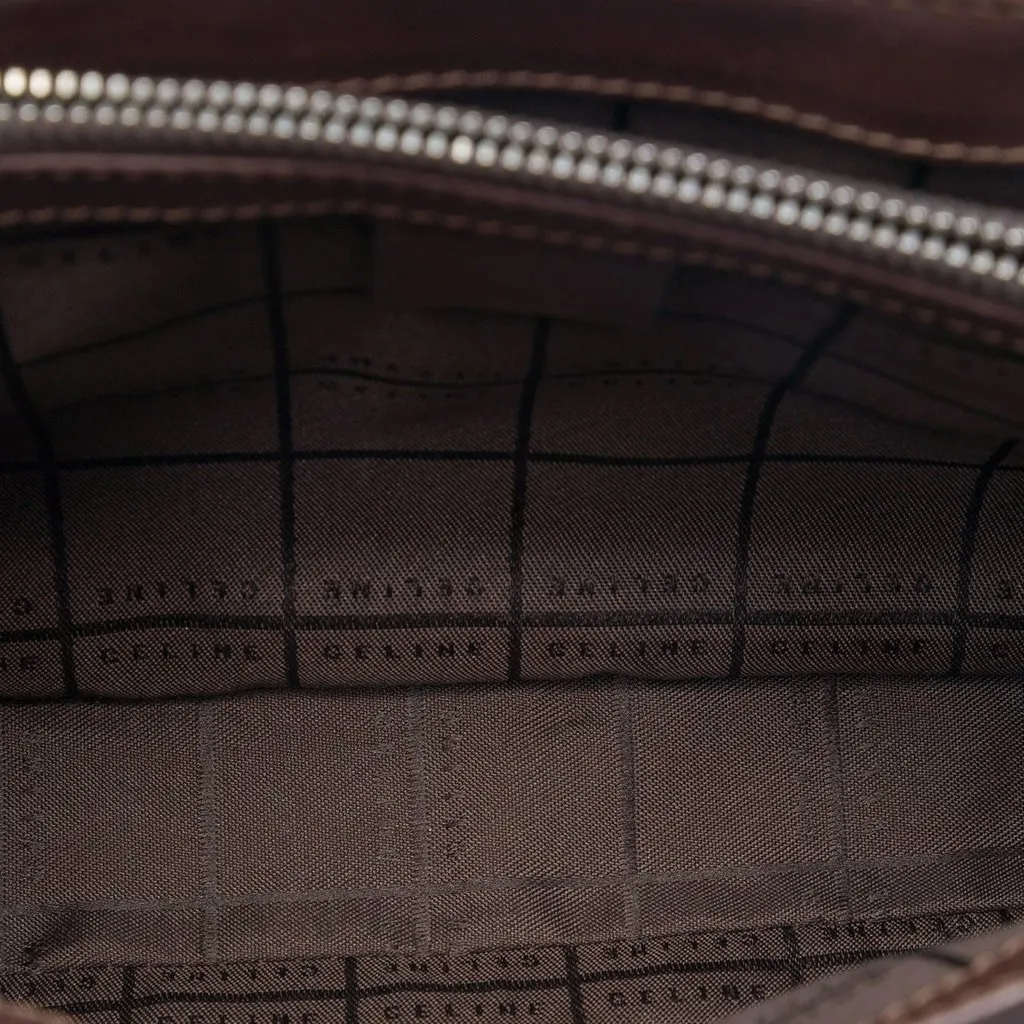 Celine C Macadam Suede Handbag Brown Leather Very good - Model View