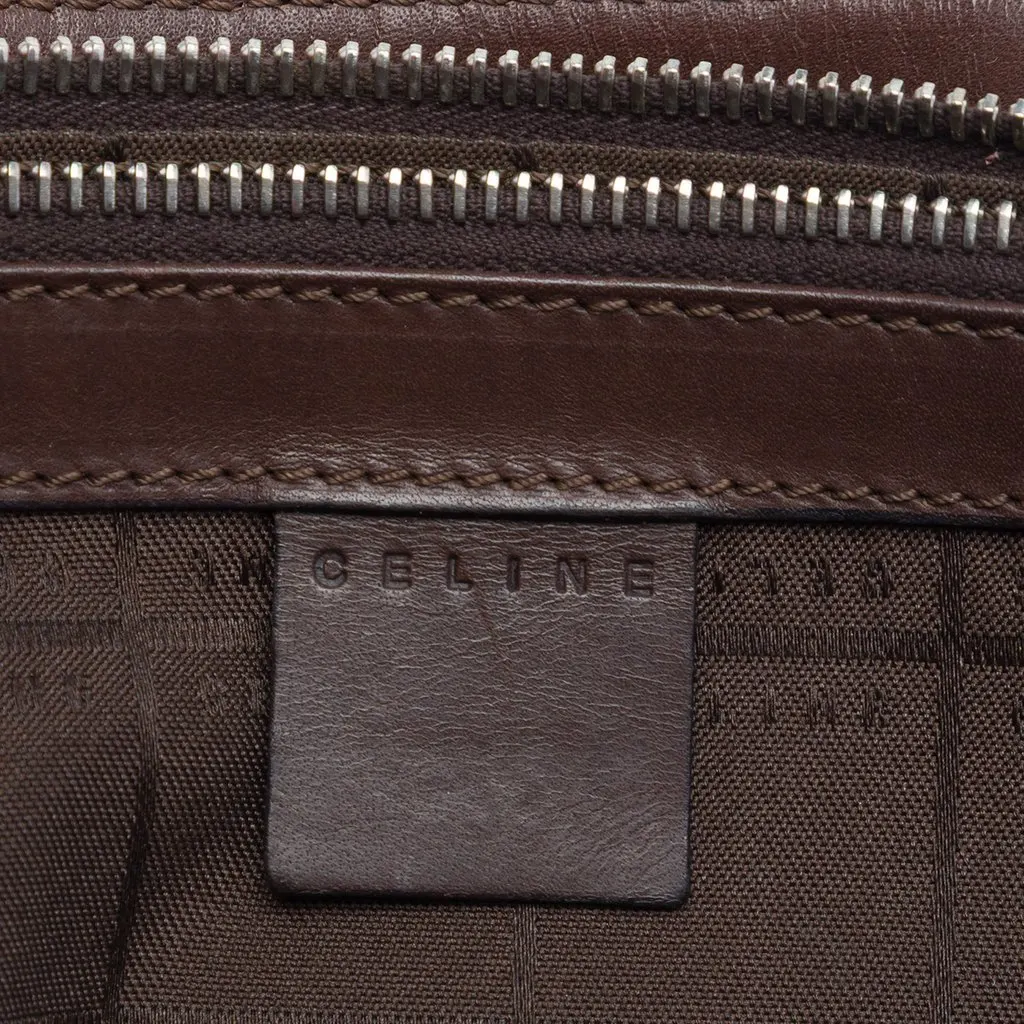 Celine C Macadam Suede Handbag Brown Leather Very good - Box View
