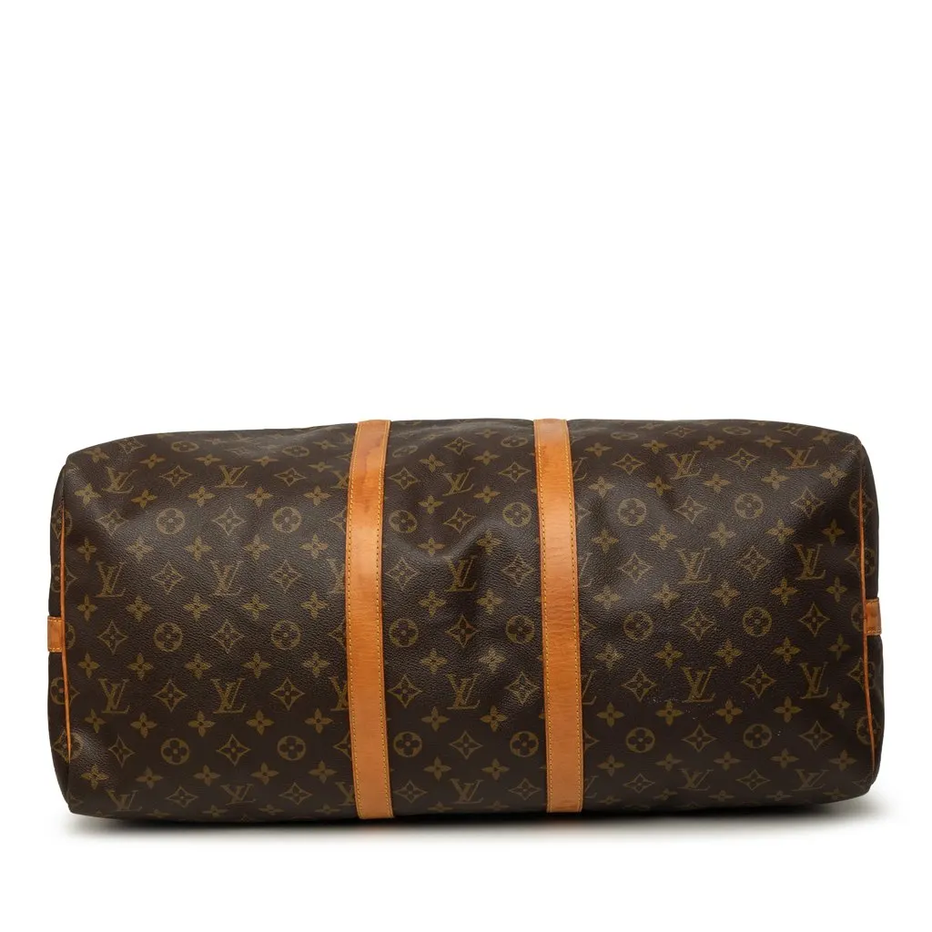Louis Vuitton Monogram Keepall Bandouliere 55 Brown Canvas Good - Inside View
