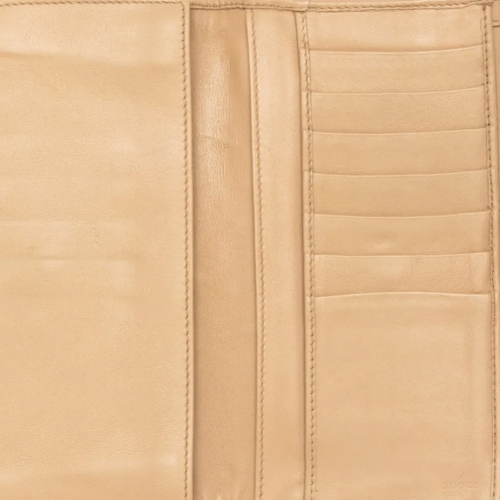 Gucci Guccissima Long Wallet Beige Leather Very good - Box View