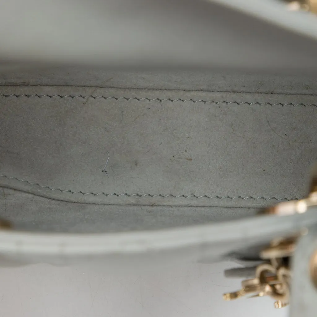 Dior Mini Lambskin Cannage Lady Dior Grey Leather Very good - Model View