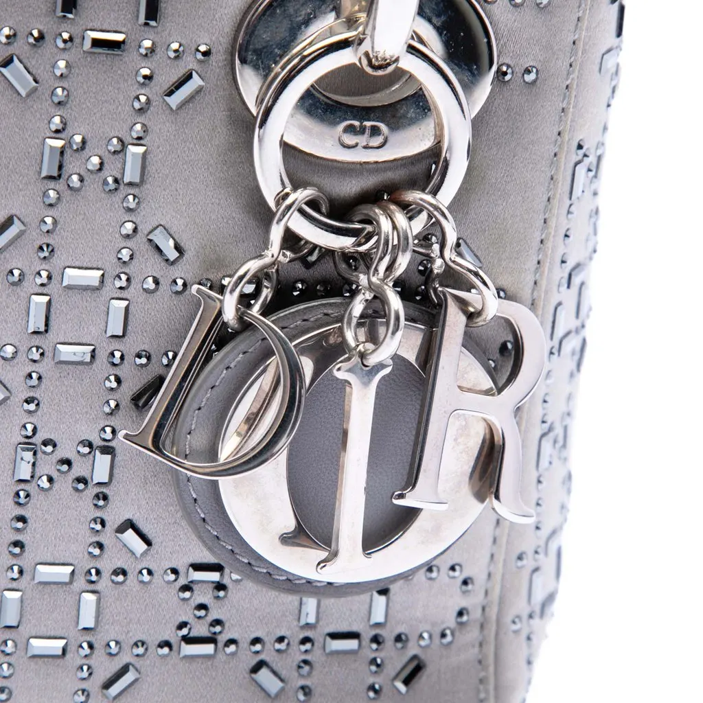 Dior Mini Satin Cannage Crystal Embellished Lady Dior MultiColor Very good - Box View