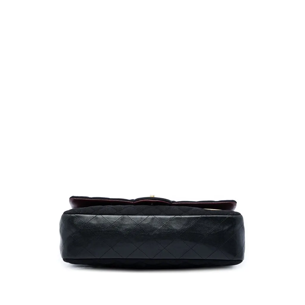 Chanel Paris Hamburg Medium Classic Jersey Coco Sailor Charms Double Flap Black Very good - Inside View