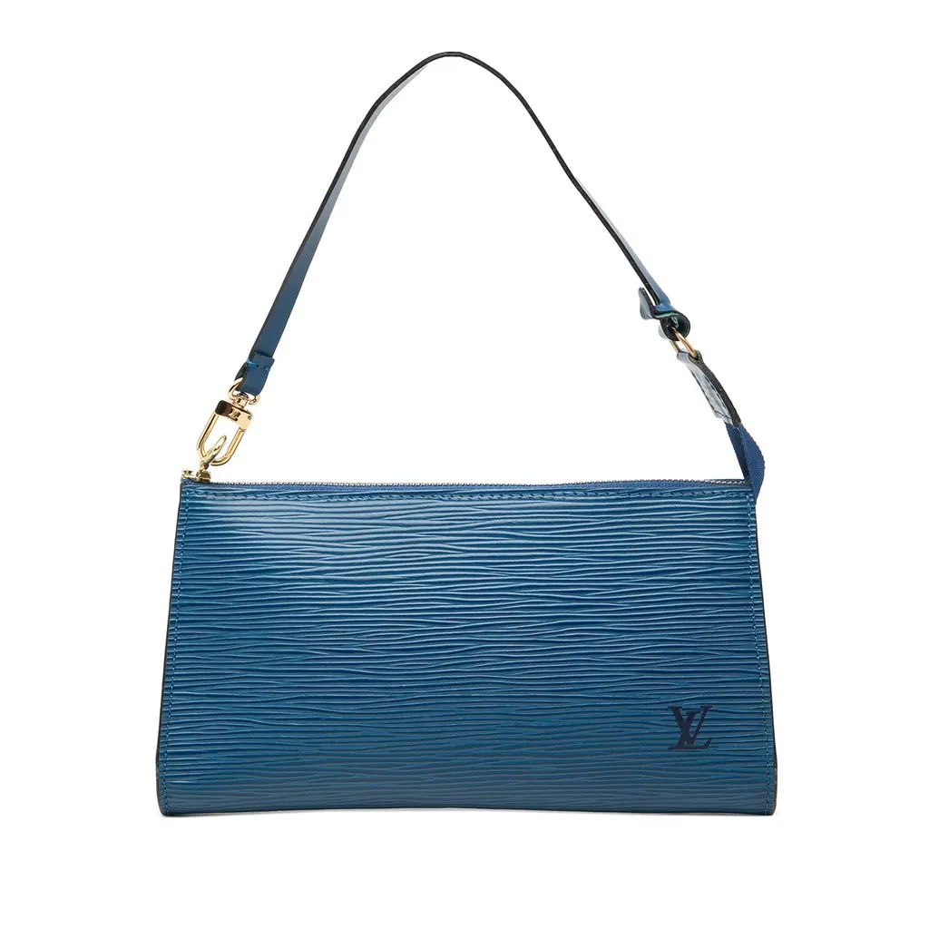 Louis Vuitton Epi Pochette Accessoires Blue Leather Good - Front View