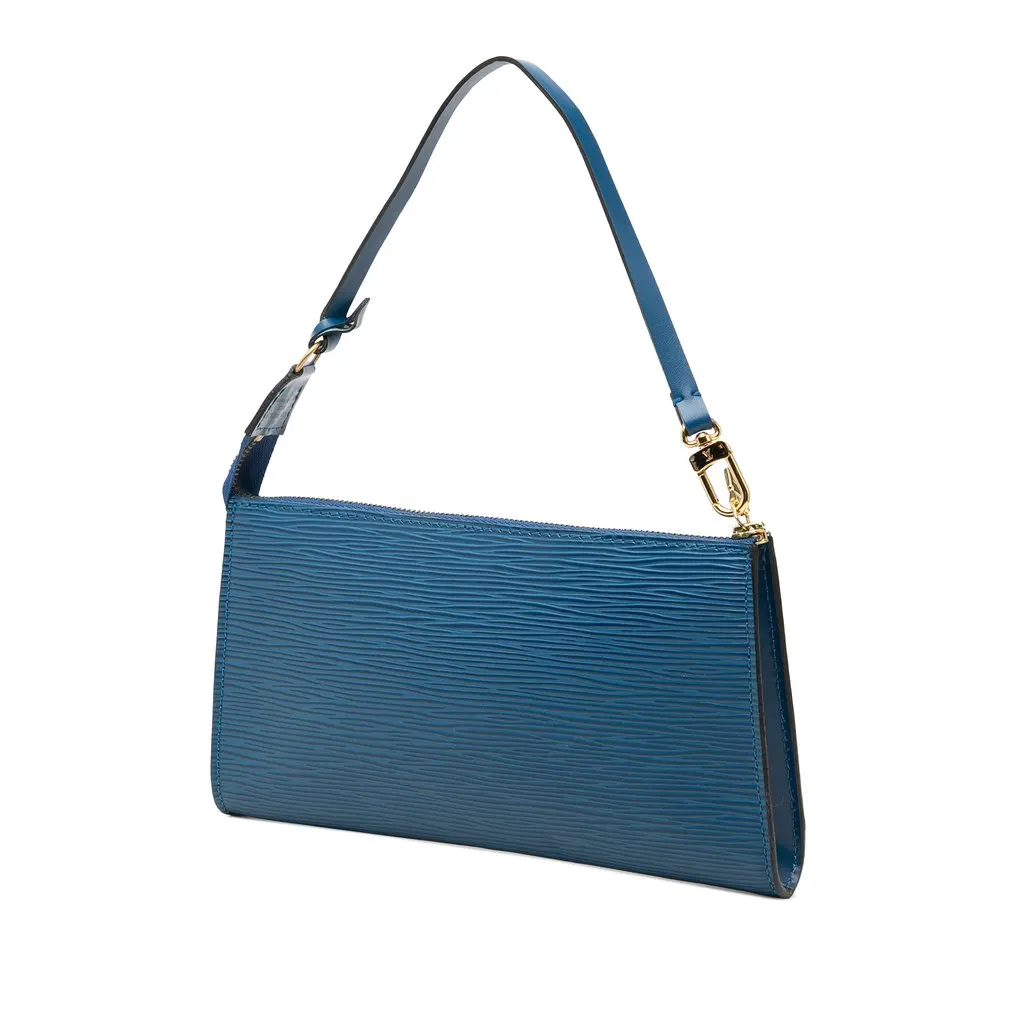 Louis Vuitton Epi Pochette Accessoires Blue Leather Good - Back View