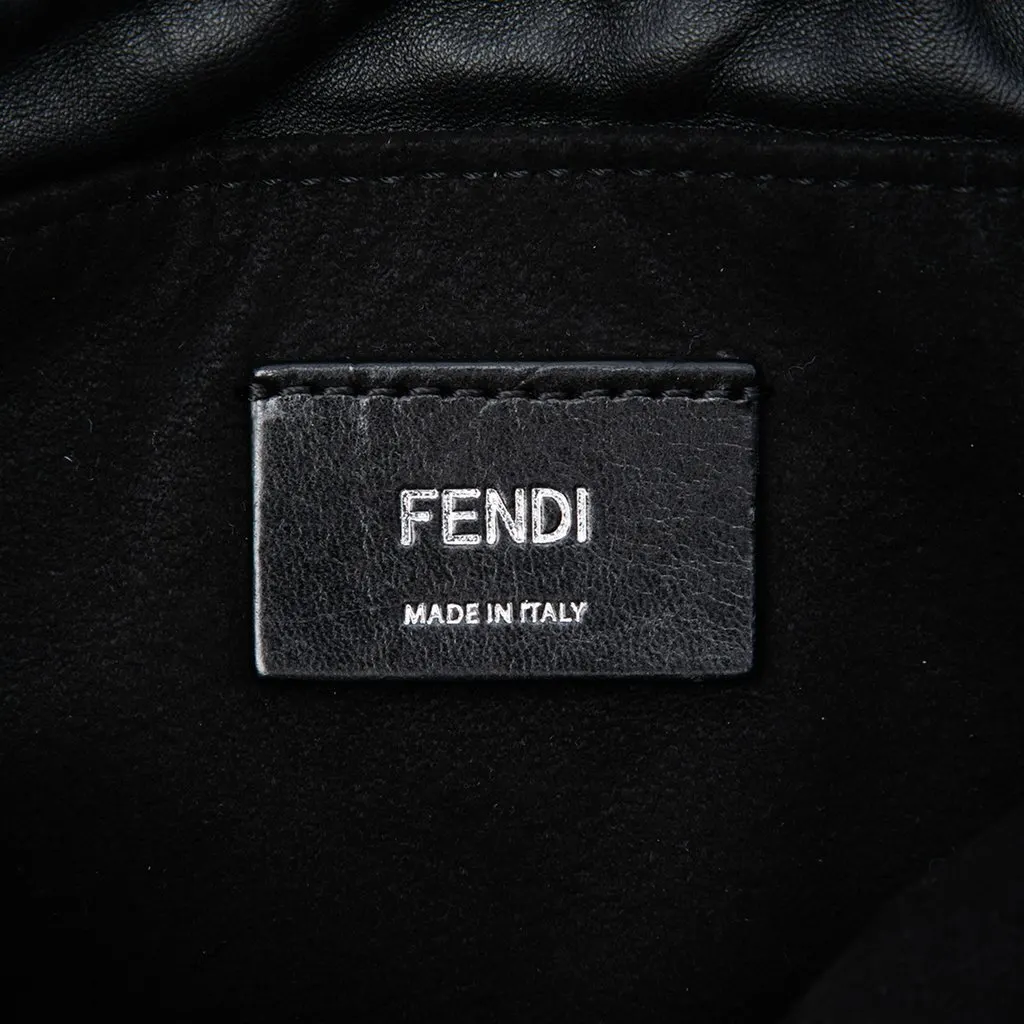 Fendi Leather Pack Pouch Bag Black Leather Very good - Box View