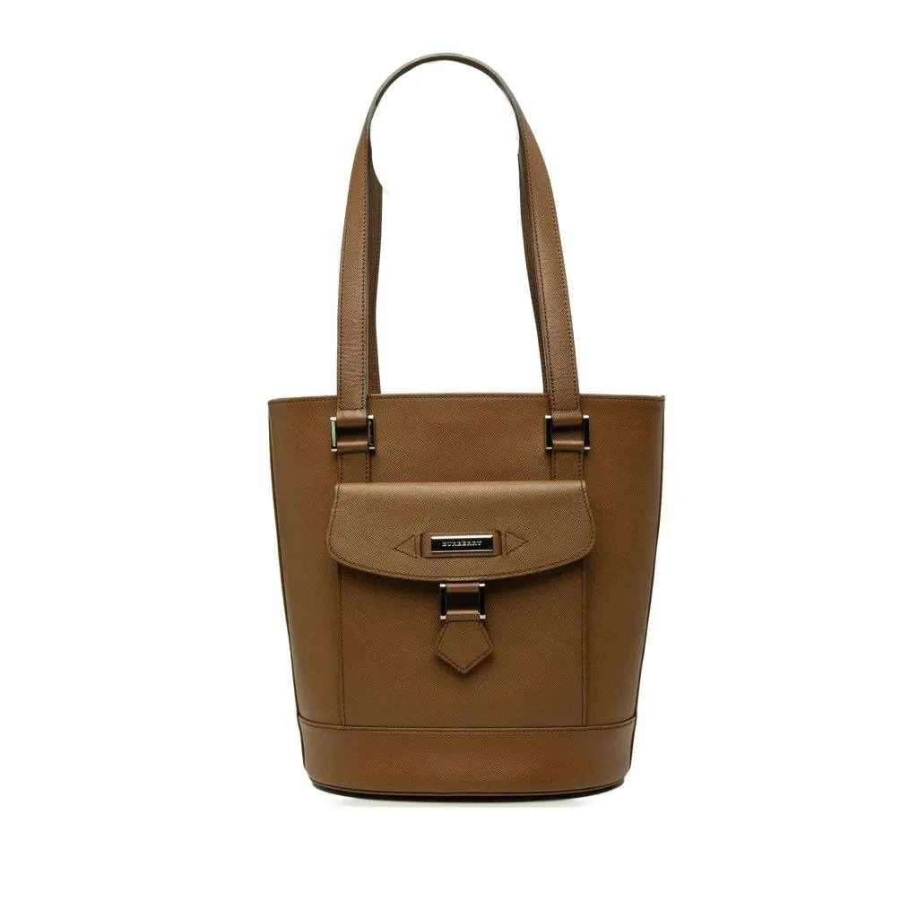 Burberry Leather Bucket Bag Brown Leather Very good - Front View