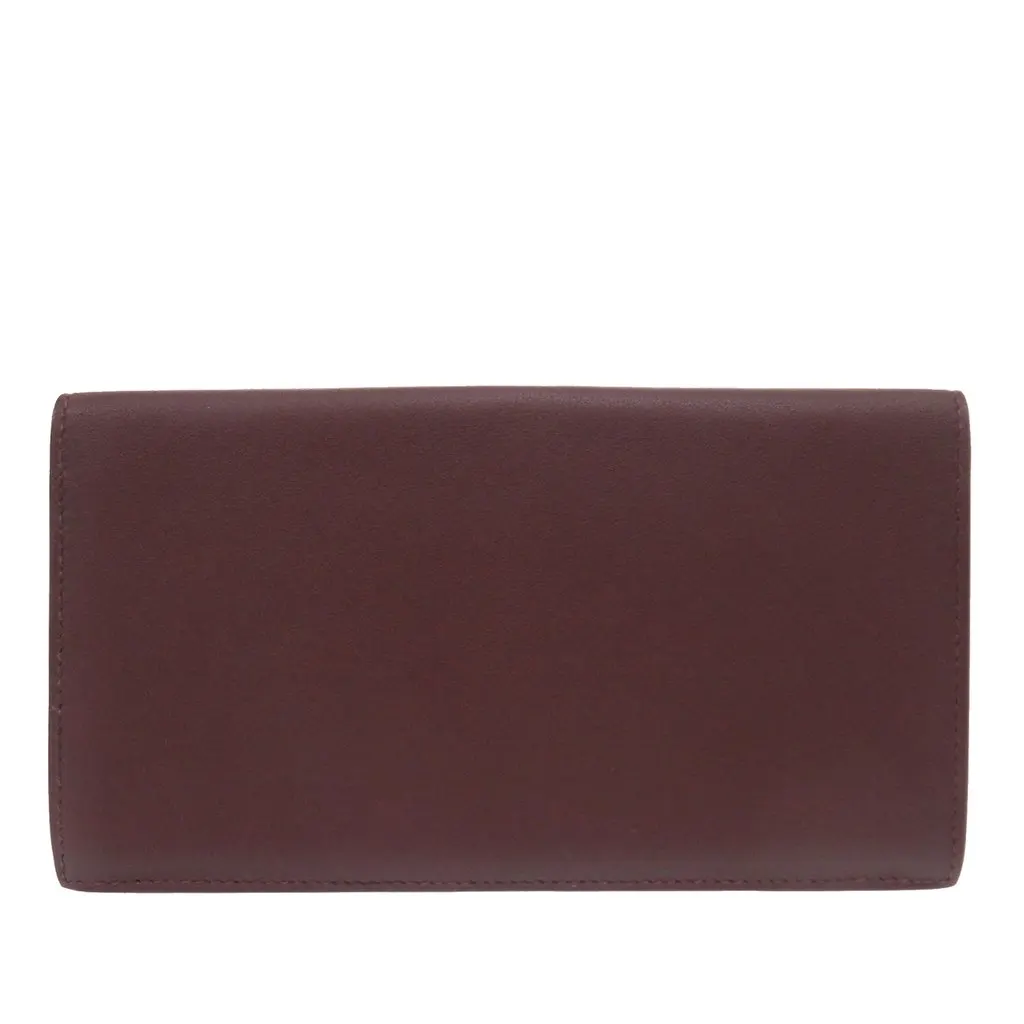 Hermès Swift Citizen Twill Long Wallet Red Leather Very good - Front View