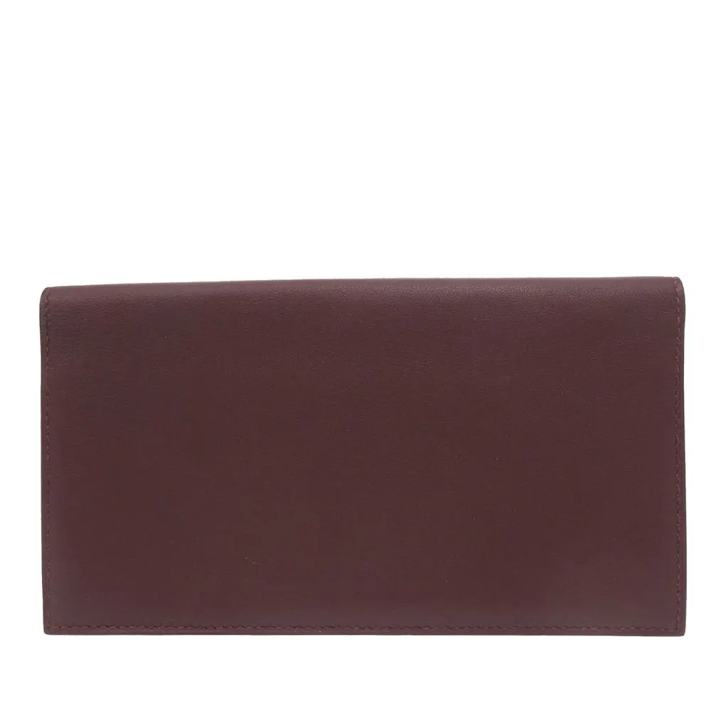 Hermès Swift Citizen Twill Long Wallet Red Leather Very good - Back View