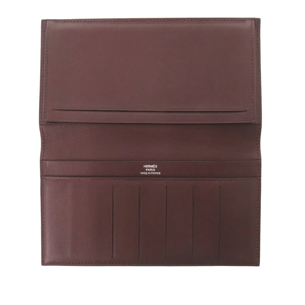 Hermès Swift Citizen Twill Long Wallet Red Leather Very good - Inside View