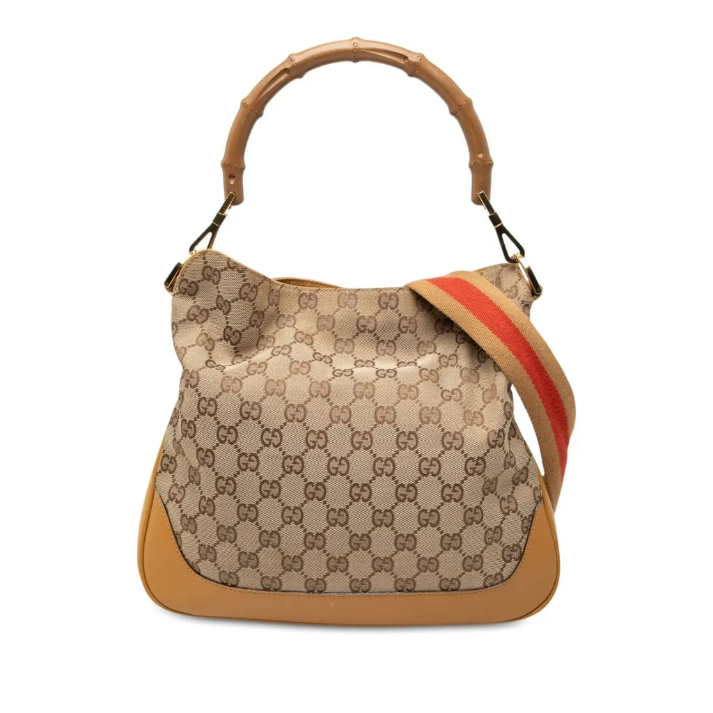 Gucci GG Canvas Bamboo Web Satchel