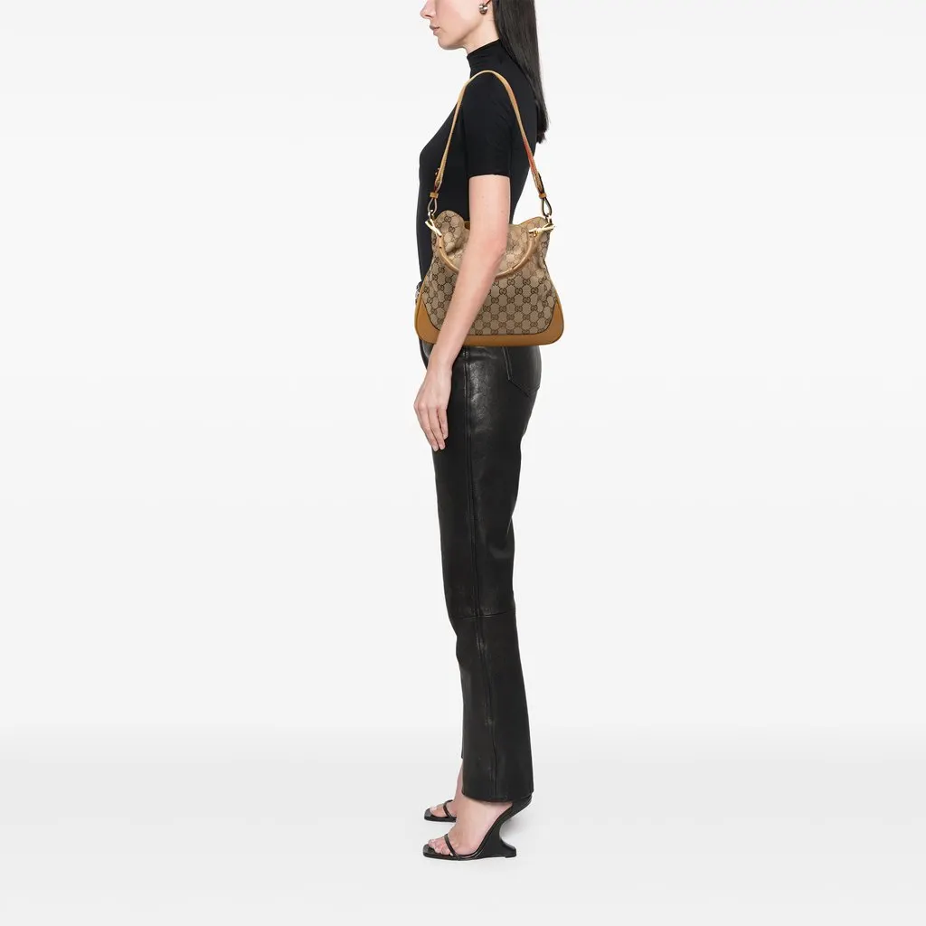 Gucci GG Canvas Bamboo Web Satchel Beige Medium | Pre-Owned