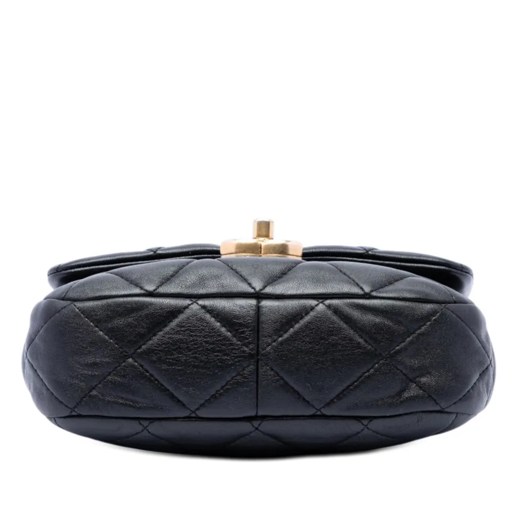 Chanel Mini Quilted Lambskin Candy Chain Flap Black Leather Very good - Inside View