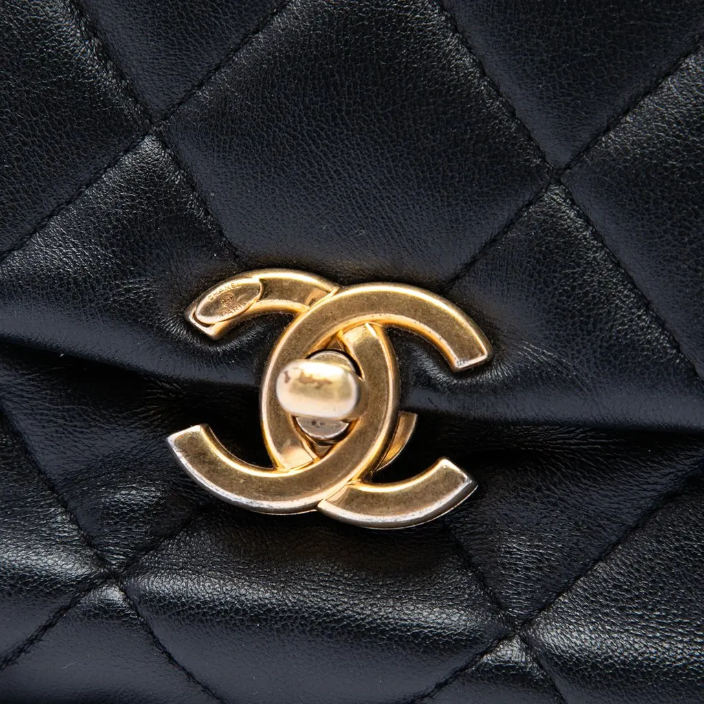 Chanel Mini Quilted Lambskin Candy Chain Flap Black Leather Very good - Box View