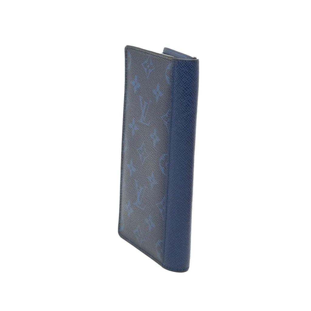 Louis Vuitton Monogram Taigarama Brazza Bifold Long Wallet Blue Very good - Back View