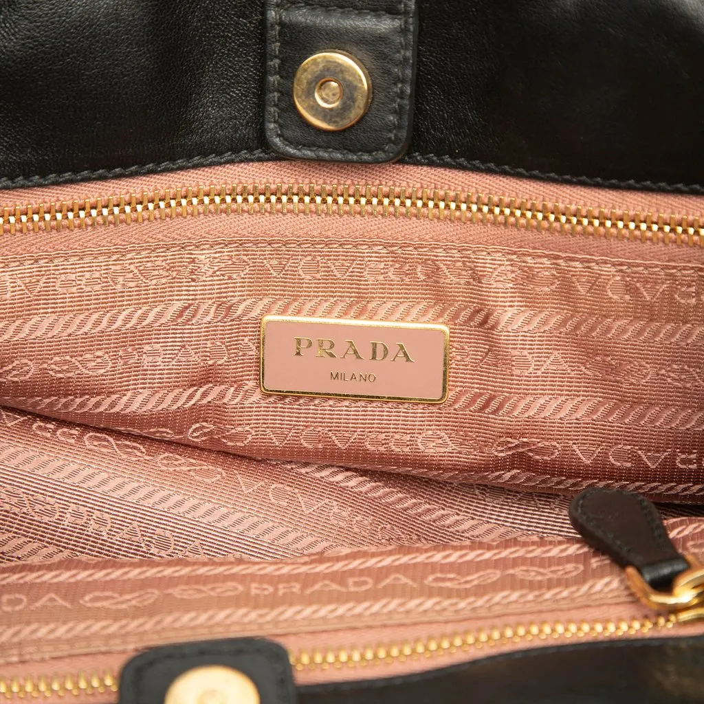 Prada Tessuto Fiocco Bow Handbag Black Polyamide Good - Box View