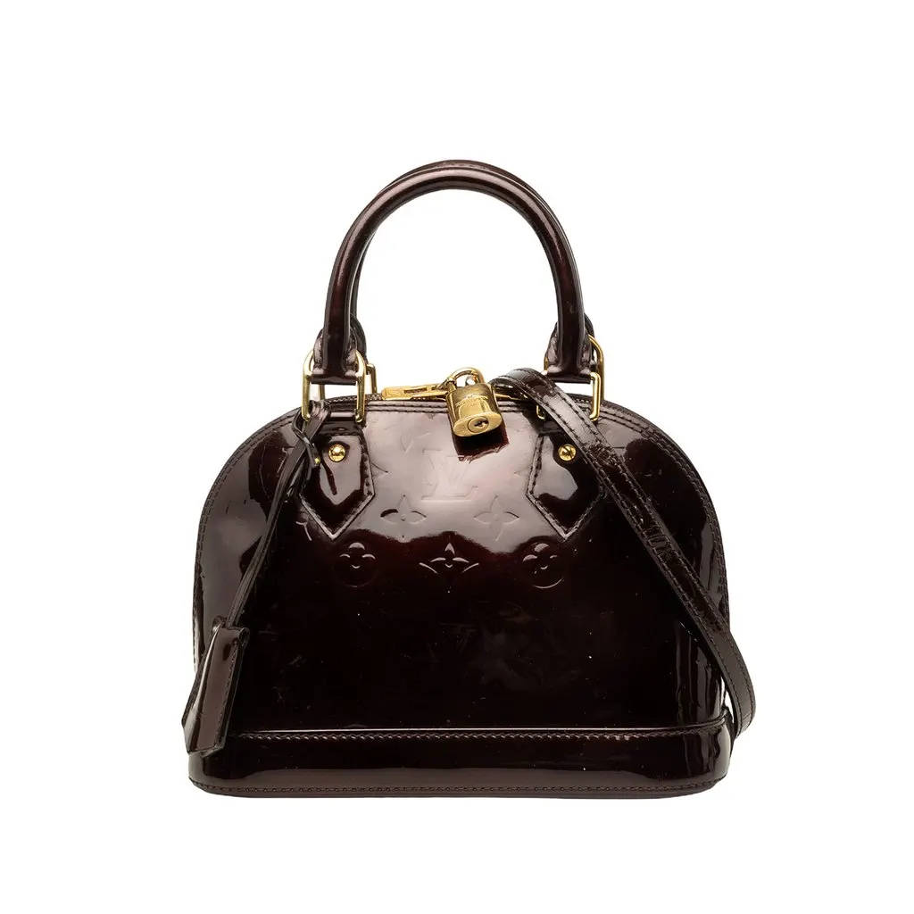 Louis Vuitton Monogram Vernis Alma BB Purple Leather Good - Front View