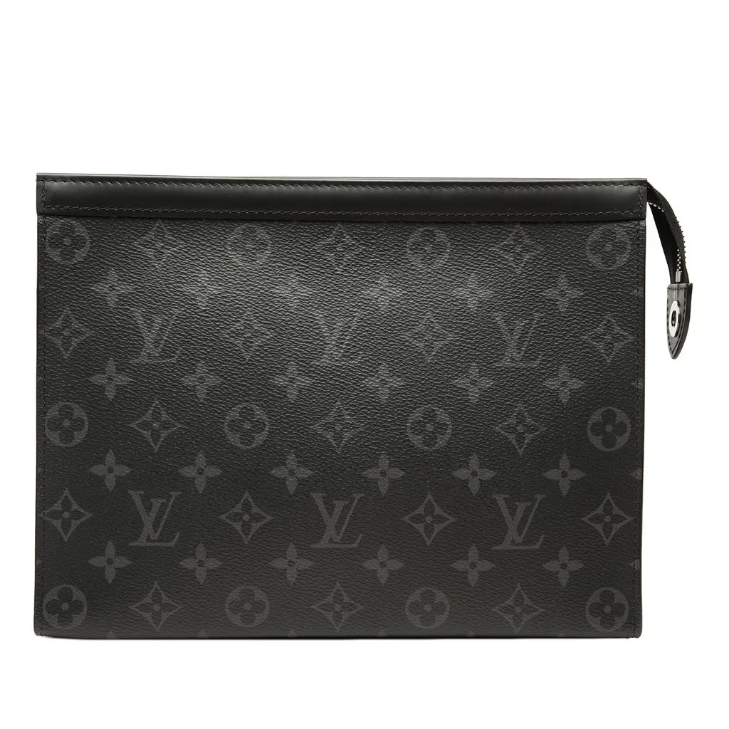 Louis Vuitton Monogram Eclipse Pochette Voyage MM Black Good - Front View
