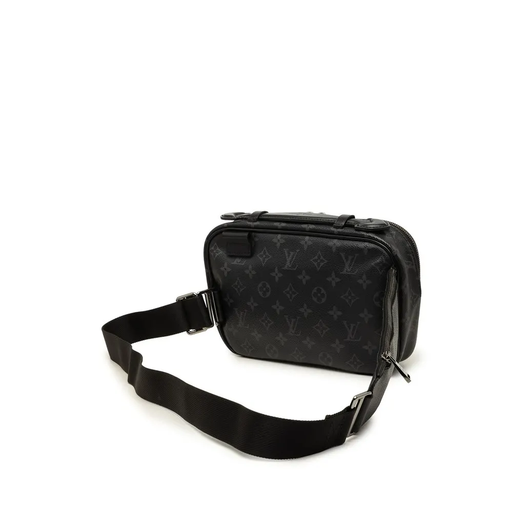 Louis Vuitton Monogram Eclipse Explorer Bumbag Black Canvas Good - Back View