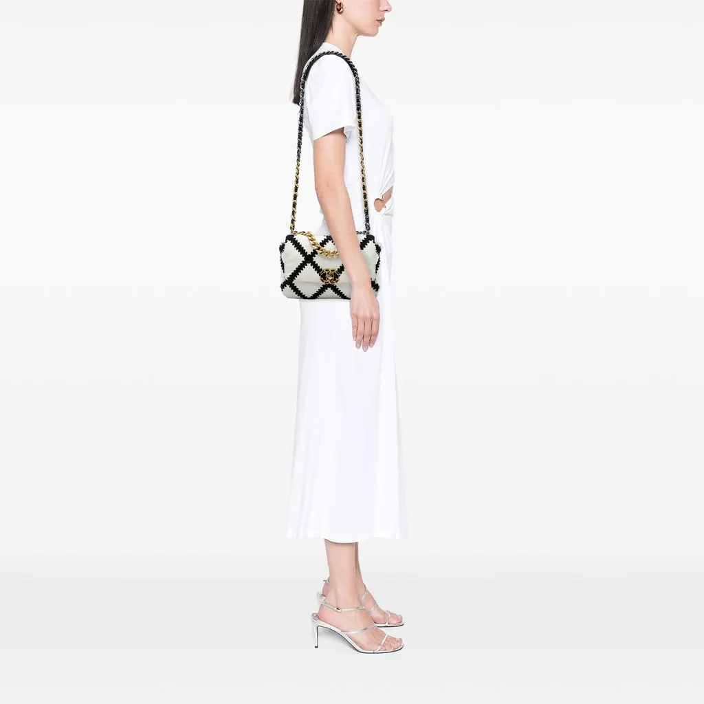 Chanel Medium Crochet Calfskin 19 Flap White Leather Very good - Box View