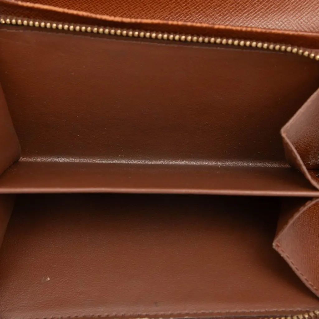 Louis Vuitton Monogram Porte Monnaie Tresor Wallet Brown Very good - Model View