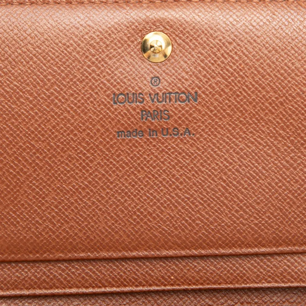 Louis Vuitton Monogram Porte Monnaie Tresor Wallet Brown Very good - Box View