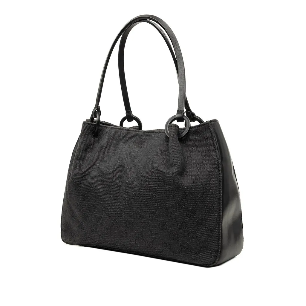 Gucci GG Denim Shoulder Bag Black Very good - Back View