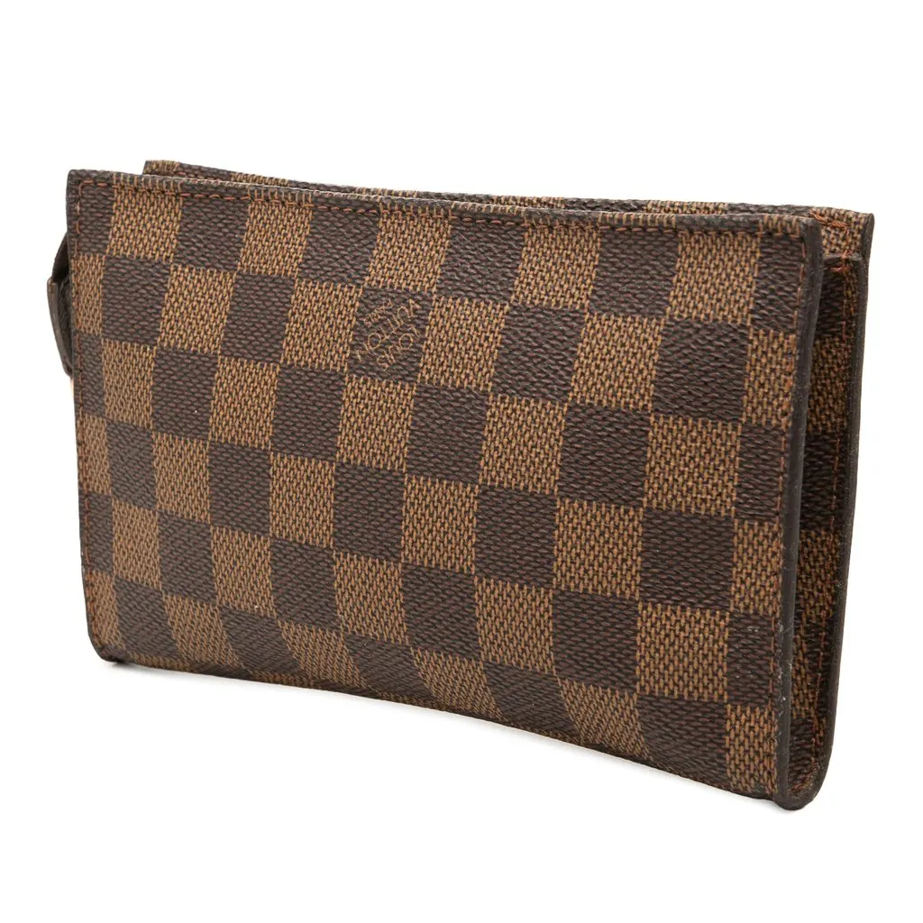 Louis Vuitton Damier Ebene Marais Pouch Brown Very good - Back View