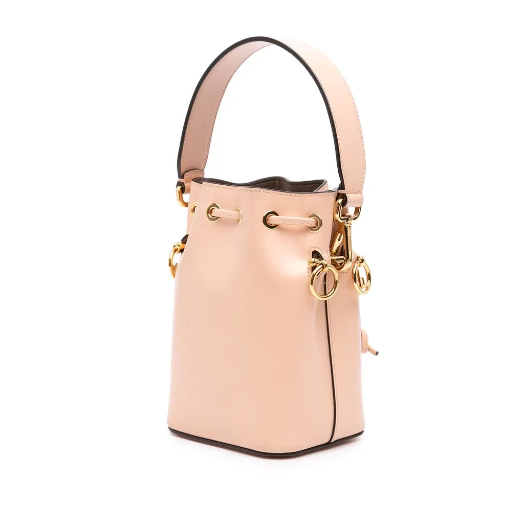 Fendi Mini Calfskin Mon Tresor Bucket Bag Pink Leather Very good - Back View