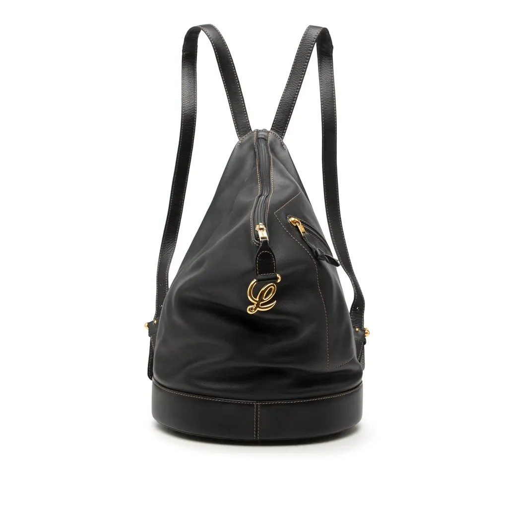 Loewe Leather Anton Backpack Black Leather Very good - Front View