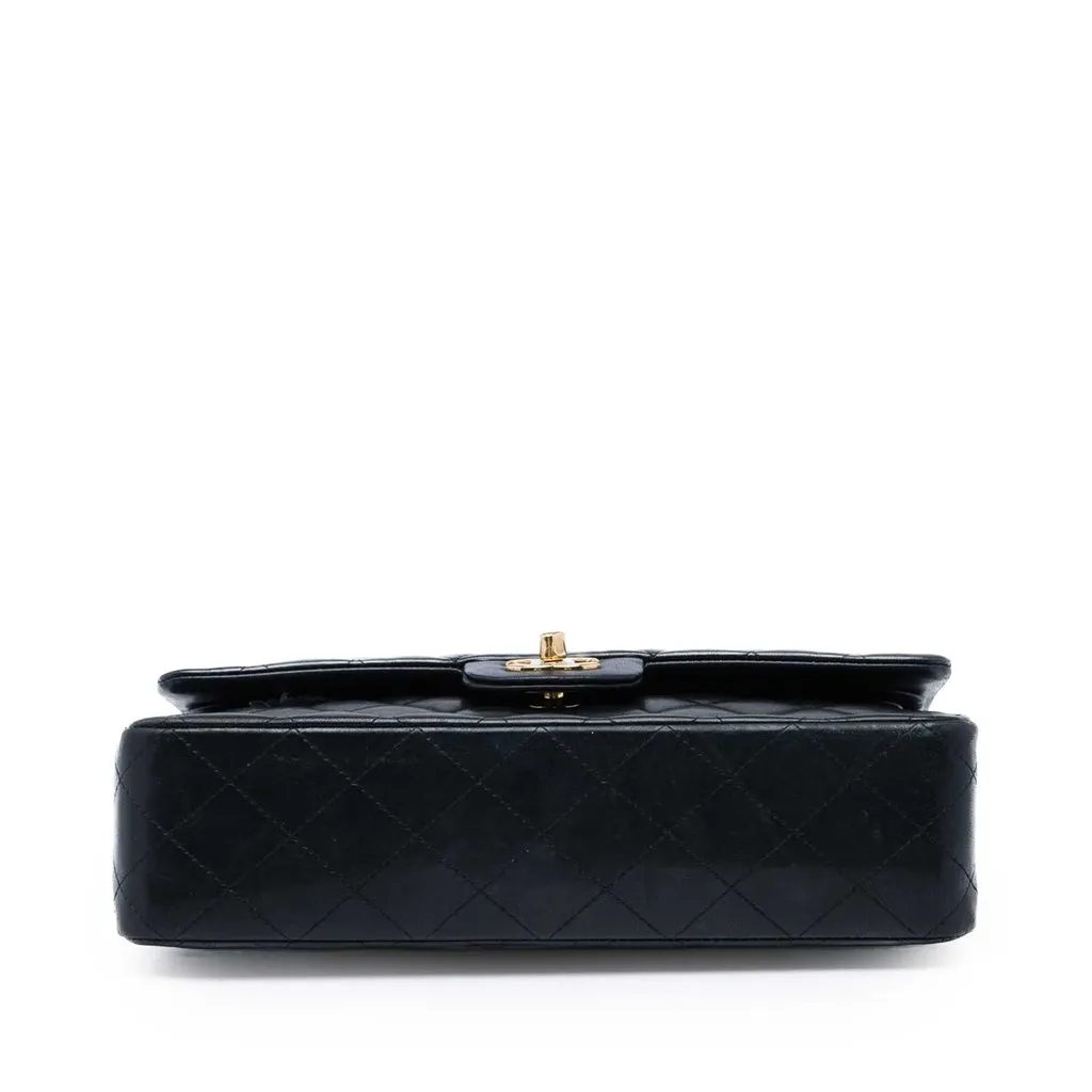 Chanel Medium Classic Lambskin Double Flap Black Leather Very good - Inside View