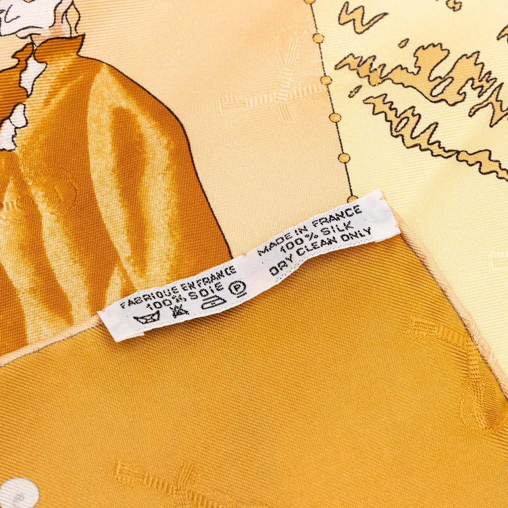 Hermès Le Carnaval de Venise Silk Scarf 90 Brown Very good - Inside View