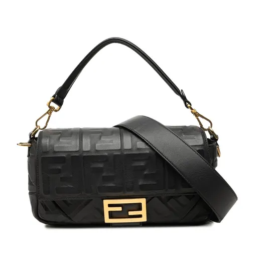 Fendi زوكا Embossed جلد باغيت حقيبة ساتشيل