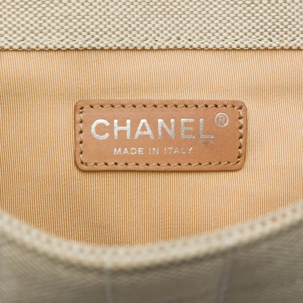 Chanel CC Chocolate Bar Canvas Camellia No. 5 Tote Beige Very good - Box View