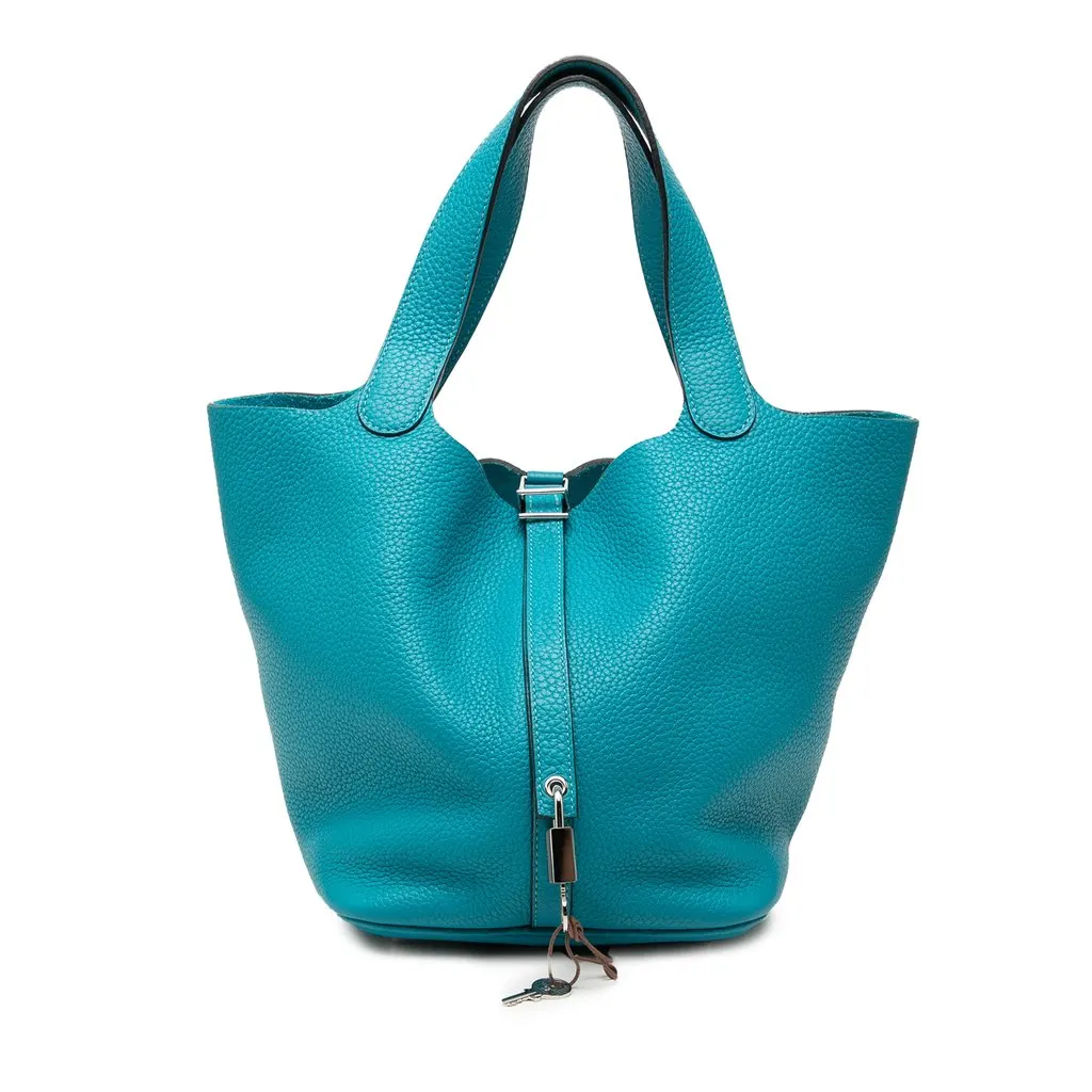 Hermès Clemence Picotin Lock 22 Blue Leather Very good - Front View
