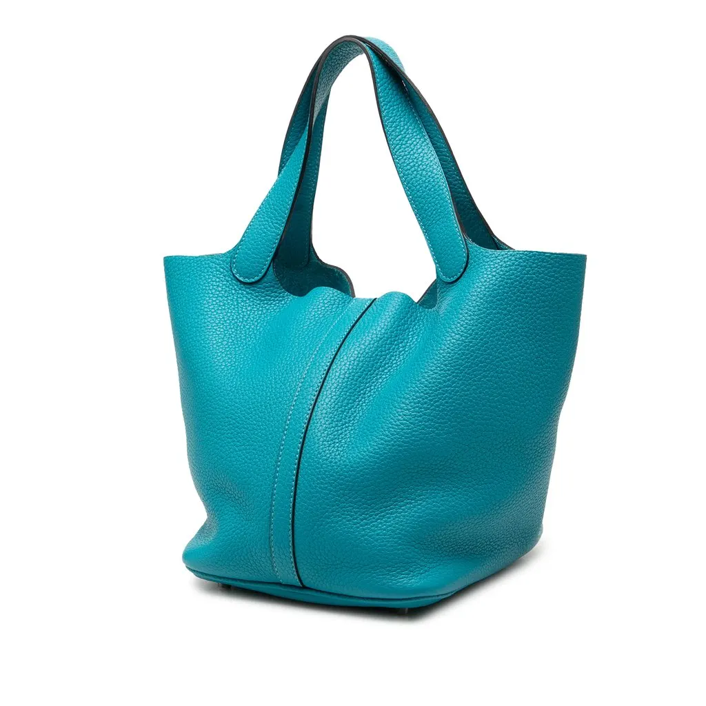 Hermès Clemence Picotin Lock 22 Blue Leather Very good - Back View
