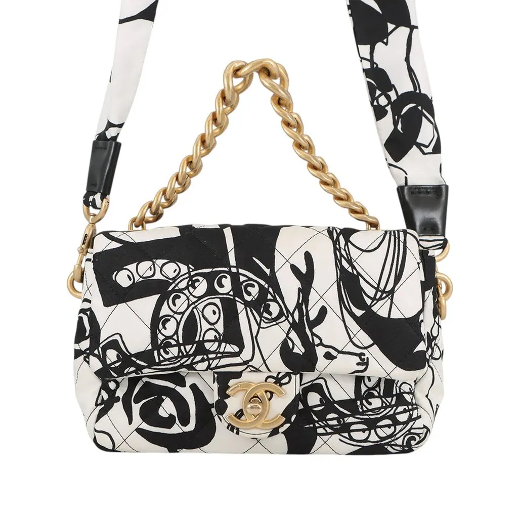 Chanel Mini Printed Canvas Deer Coco Flap White Very good - Front View