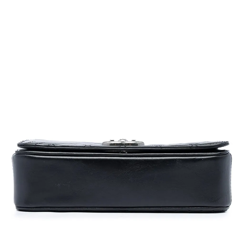 Chanel Small Quilted Aged Calfskin Coco Boy Flap Black Leather Very good - Inside View