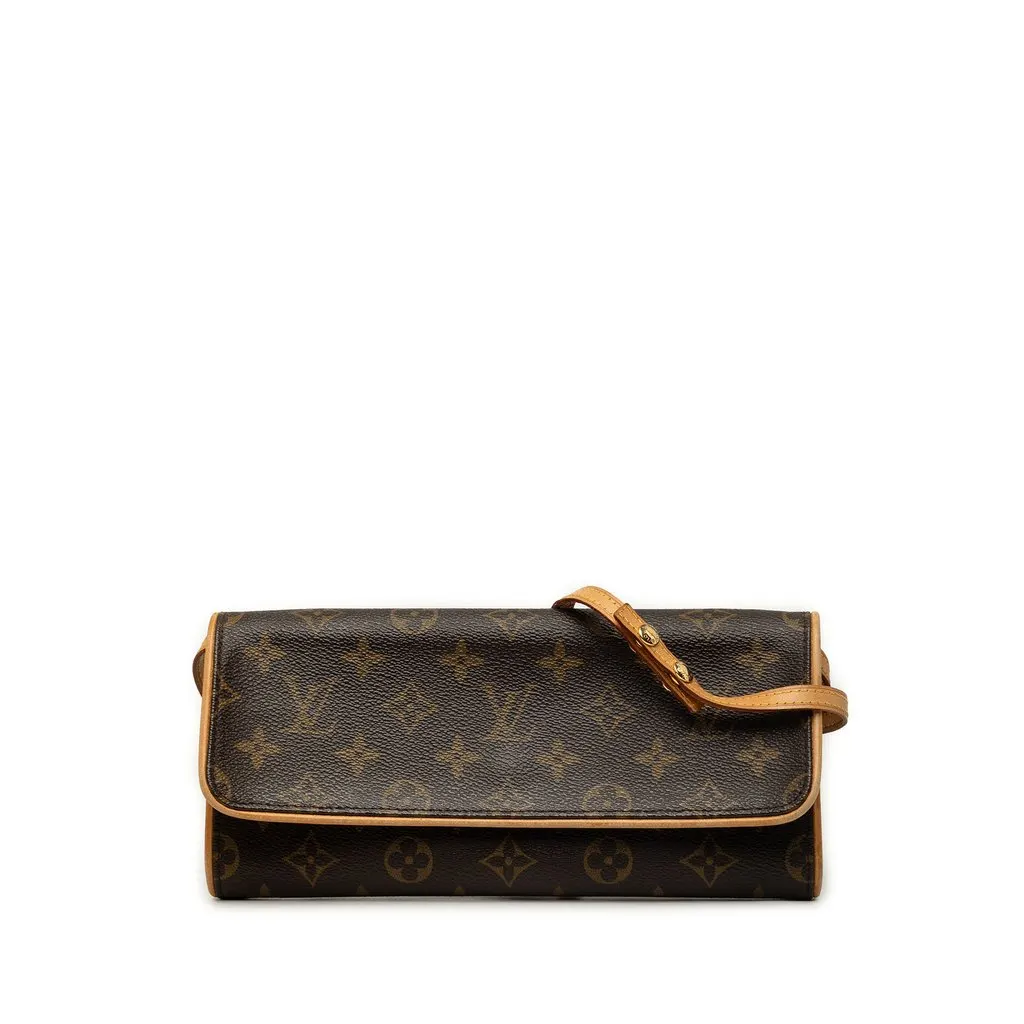 Louis Vuitton Monogram Pochette Twin GM Brown Very good - Front View