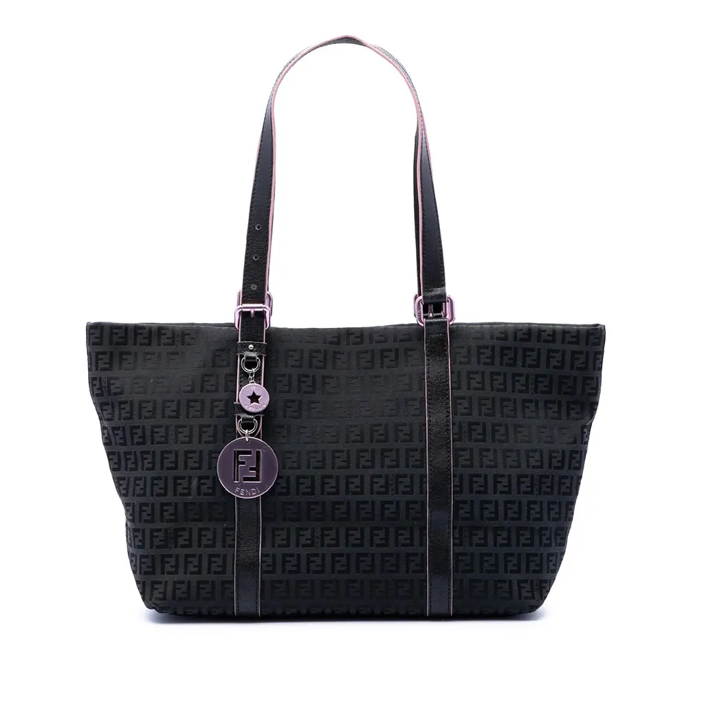 Fendi Zucchino Canvas Superstar Tote Black Very good - Front View